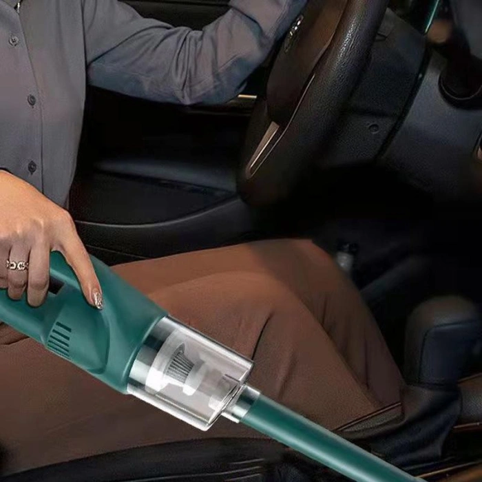 Aspirator Portabil fara Fir, , Incarcare USB, Pentru Casa si Masina, Autonomie 45 min, Verde