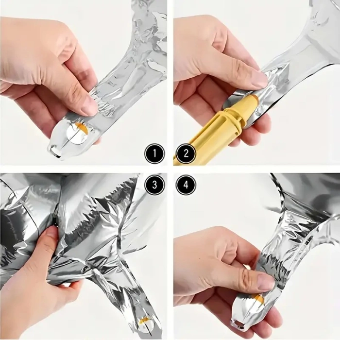 Balon din Folie , Cifra 1, 81 cm, Pentru Aer sau Heliu, Argintiu