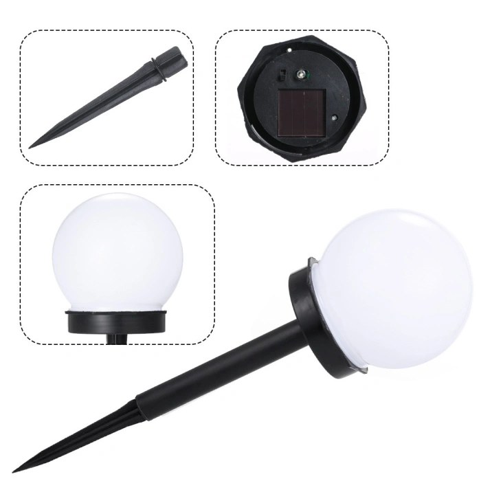Set 2 lampa solara LED, Sferica, Tip Glob , Diametru 10 cm, Multicolor