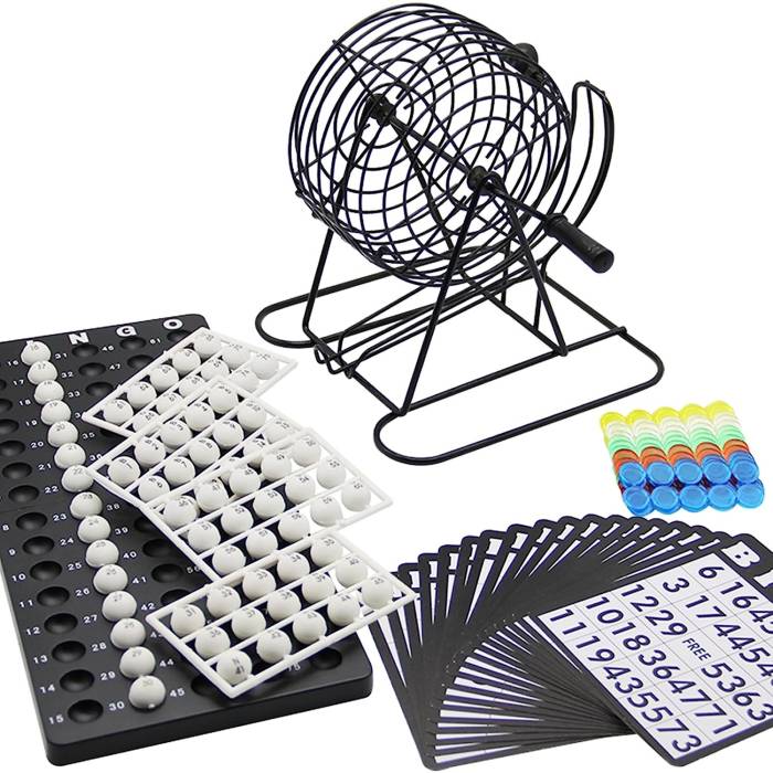 Joc Bingo , din metal, 75 bile albe, portabil, 21 x 21 cm, negru