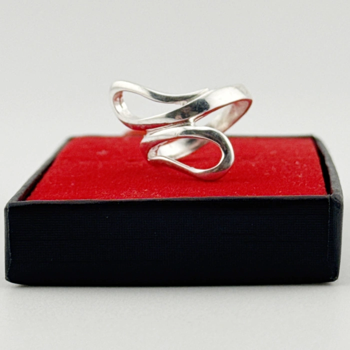 Inel pentru Dama Argint 925, Jolie, Model Sarpe Dublu 5.2 gr, Marimea 59, 2.5 x 2 cm, Argintiu