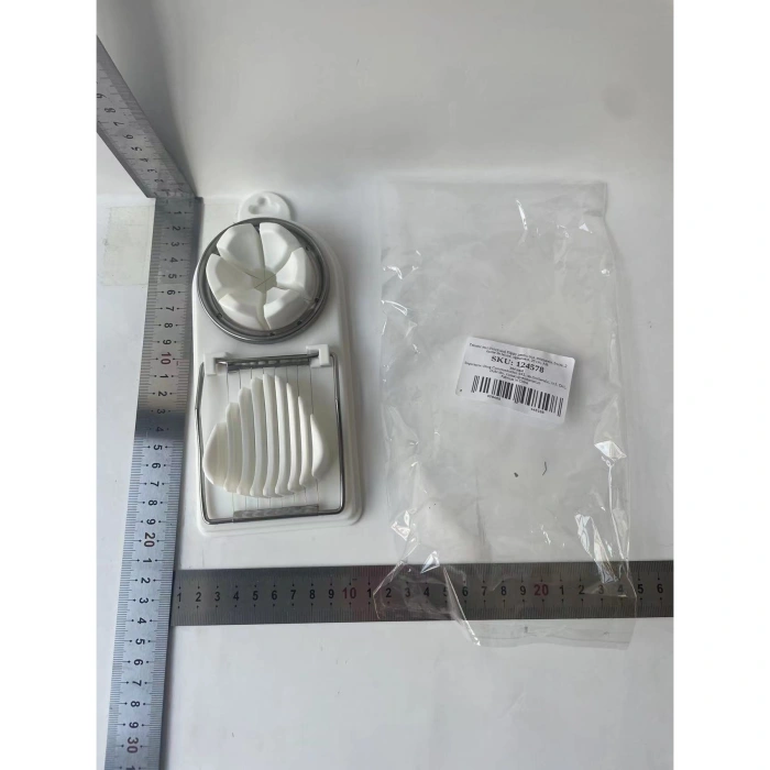 Feliator multifunctional  pentru oua, mozzarela, fructe, 2 forme de feliere, agatatoare, 20 cm, Alb