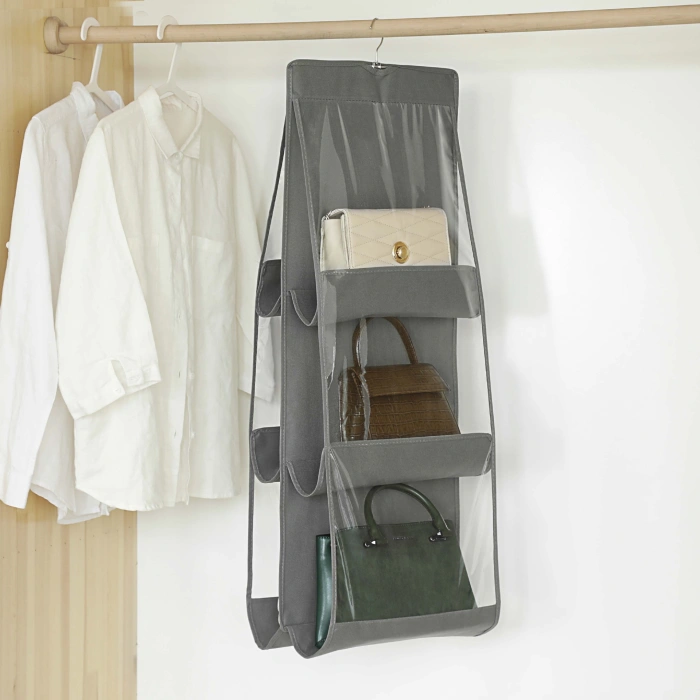 Organizator Genti 6 Compartimente , Suspendabil, 85 x 36 cm, gri