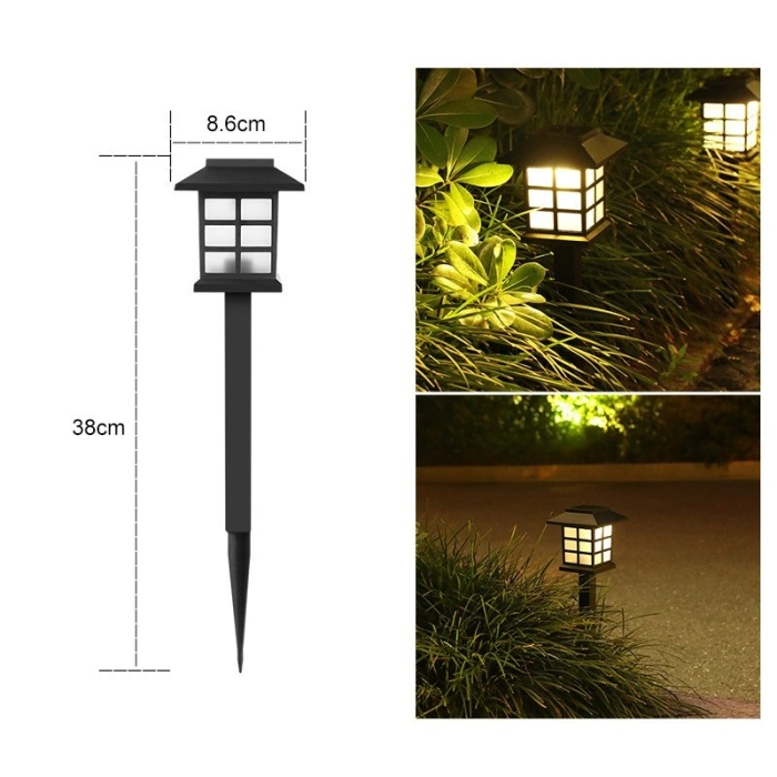 Set 2 Lampa solara Led pentru gradina, Tip felinar, , Alb cald