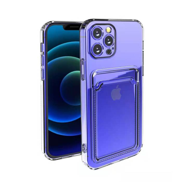 Husa protectie  cu suport card compatibila cu Apple iPhone 12 Pro Max Transparent