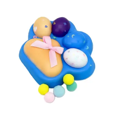 Jucarie Antistres Squishy, , cu Revenire Lenta, Squeeze Toys, Model Cat Paw, 12.5x10.5 cm, 220g, +3 Ani, din TPR, Model 7, Multicolor