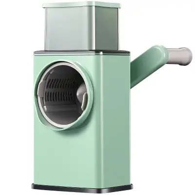 Feliator manual pentru legume , 3 lame din otel inxodabil, 3 tipuri de feliere, material carcasa ABS, latime maxima feliere 4 mm, baza de tip ventuza, usor si sigur de utilizat, 28.5 x 9,2 x 13.5 cm, verde