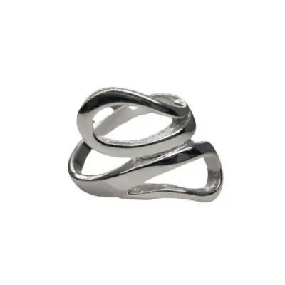 Inel pentru Dama Argint 925, Jolie, Model Sarpe Dublu 5.2 gr, Marimea 58, 2.5 x 2 cm, Argintiu