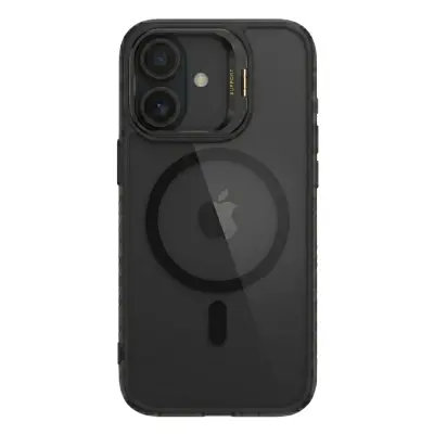 Husa de Protectie Telefon, , Compatibila cu iPhone 17 , MagSafe, Acrylic, Suport Metalic Protectie Camera, Anti-Soc, Negru