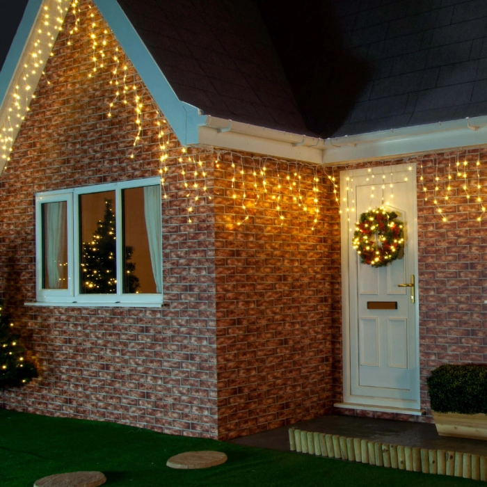 Instalatie de Craciun Premium ® Tip Franjuri cu Flash 8 m 252 LED-uri Alb Cald 2096WW Interconectabila