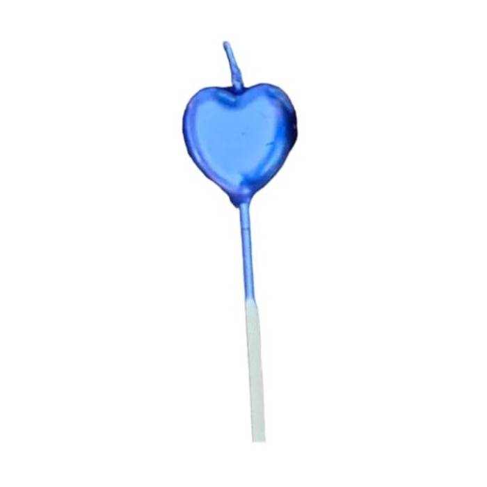 Lumanare de Tort, , Model Inima, Party, 8.5 x 3 cm, Albastru