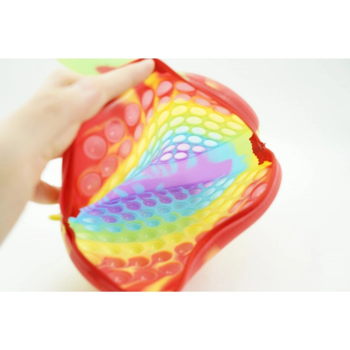 Jucarie antistres din silicon, , Pop It Now and Flip It, Geanta de umar, Mar, Multicolor