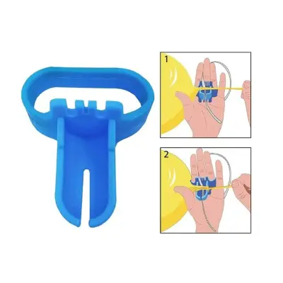 Dispozitiv de Legat Baloane, , din Plastic, pentru Mana, 6.5 x 5.5 cm, Albastru
