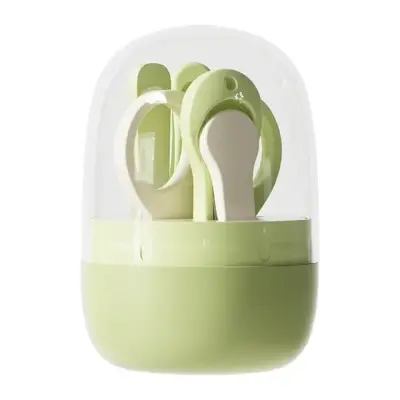 Set 4in1 de Ingrijire Unghii pentru Bebelusi, , Cutie de Depozitare Tip Borcan, 0-6 Ani, 10 x 7 x 6 cm, Verde