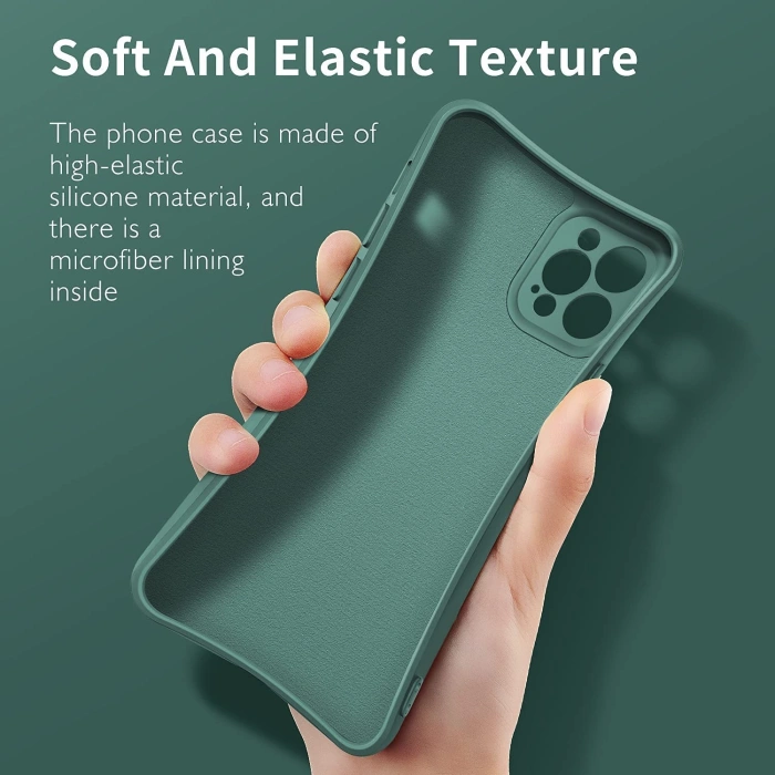 Husa protectie  compatibila cu Apple iPhone 13 Pro Max Liquid Silicone Ring cu suport rotativ Verde