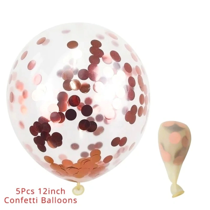 Set 15 baloane pentru petrecere, , rose gold/ alb, 30 cm