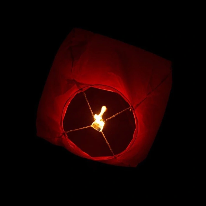 Lampion zburator, , hartie biodegradabila, Rosu
