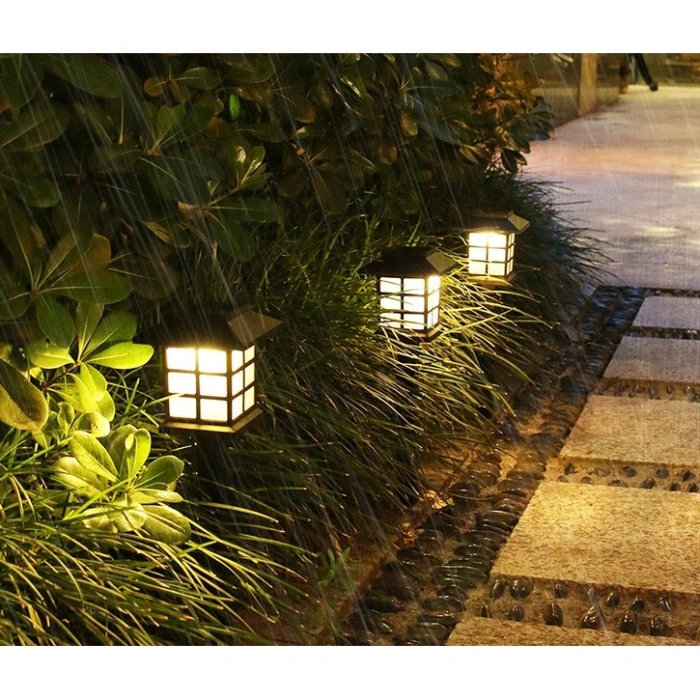 Set 2 Lampa solara Led pentru gradina, Tip felinar, , Alb cald
