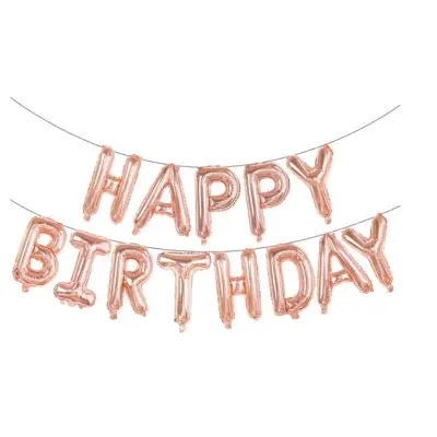 Set baloane folie , Happy Birthday, 40 cm, rose gold