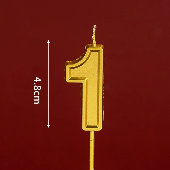 Lumanare pentru Tort Cifra 1, , 4.8 cm, Aniversare, Aurie