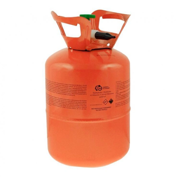 Butelie Heliu de Unica Folosinta, , Butelie pentru 30 Baloane Latex, ideala pentru Petreceri si Evenimente, 0.20 m3, 24 x 24 x 42 cm, Rosu