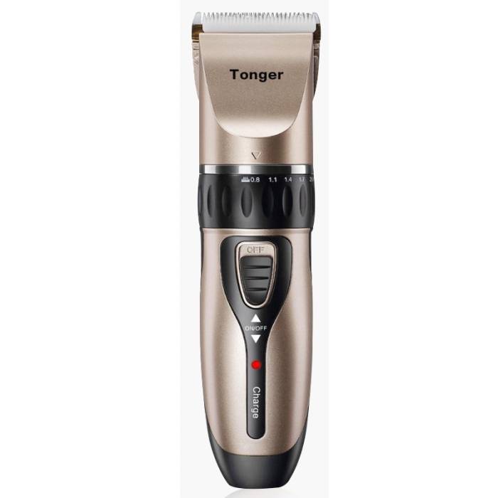 Masina De Tuns Bebelusi si Copii, , Lame Cermice si Inox, Fara Fir, Functie Anti Taiere, Silentios, 50 W, 4 Accesorii, Incarcator USB, Gold Negru