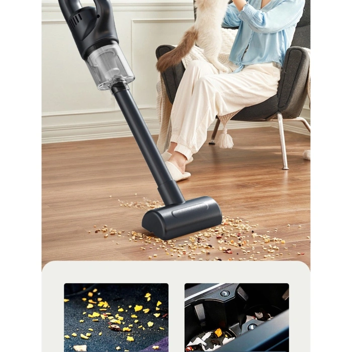 Aspirator Portabil fara Fir, , Incarcare USB, Pentru Casa si Masina, Autonomie 45 min, Negru
