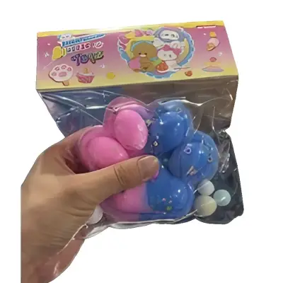 Jucarie Antistres Squishy, , cu Revenire Lenta, Squeeze Pinch Family, Model Cat Paw, 12.5x10.5 cm, 220g, Ambalaj Transparent, Model 025, Multicolor