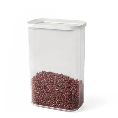 Cutie de Depozitare Alimente, , 2L, Capac Alb, din ABS+Silicon, 14.5 x 9 x 22.2 cm, Transparent