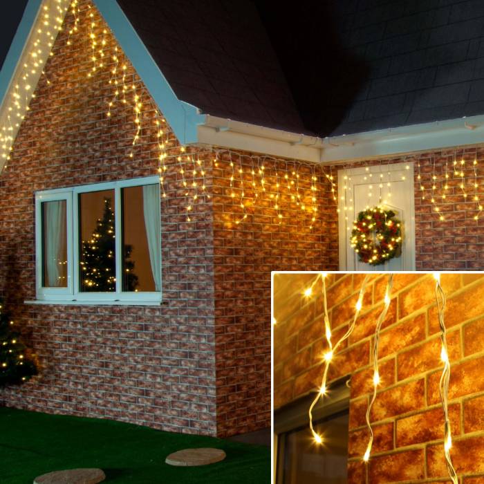 Instalatie de Craciun Premium ® Tip Franjuri cu Flash 8 m 252 LED-uri Alb Cald 2096WW Interconectabila