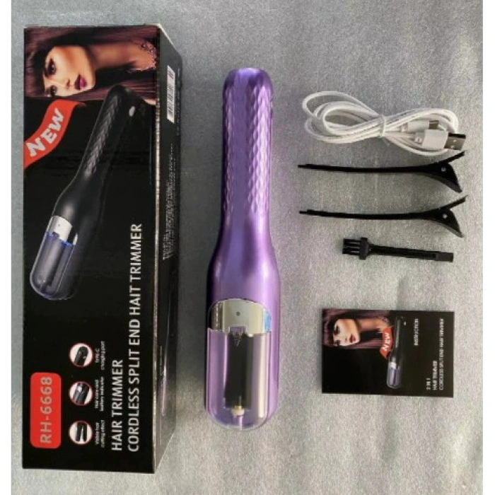 Aparat de Reparare a Varfurilor Despicate, , Netezirea Firului de Par, din ABS+PC, cu Ioni Negativi, Baterie 500 mAh, 24.8 x 5.3 x 5 cm, Mov