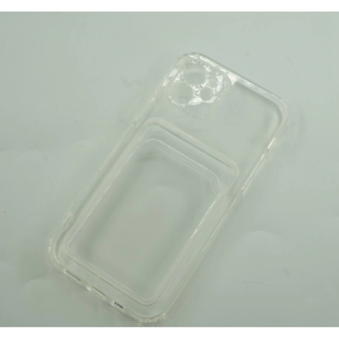 Husa protectie  cu suport card compatibila cu Apple iPhone 12 Pro Max Transparent