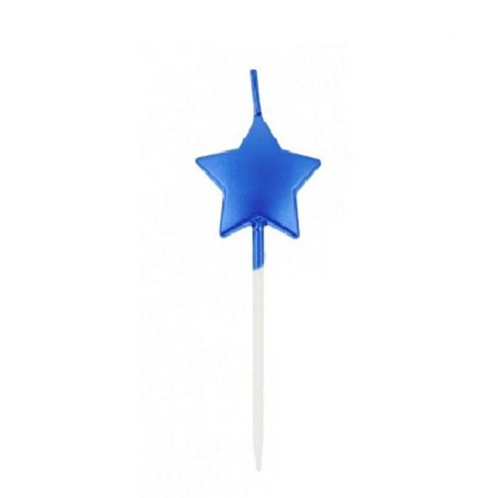 Lumanare de Tort, , Model Steluta, Party, 8.5 x 3.2 cm, Albastru