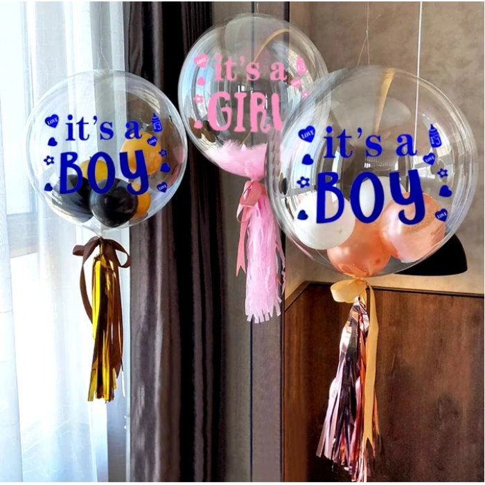 Sticker Autocolant, , Tematica Gender Reveal, Model Scris It's a Girl, 19.5x27.5 cm, Roz