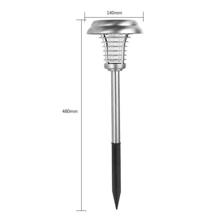 Lampa solara tip torta , anti-insecte, tantari, UV, LED, 1.2V, IP65, 1 LED, material ABS, 48 x 14 cm, gri