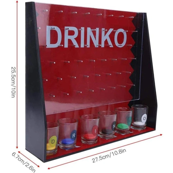 Joc de Baut Gravitational , pentru Petreceri, Interactiv, pana la 6 Jucatori, Pahare de Shot Incluse, 25.5 x 6.7 x 27.5 cm, Rosu