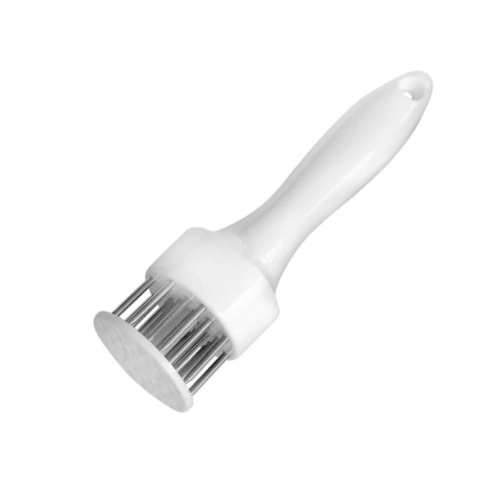 Ustensila pentru fragezit carnea, cu 21 de tije ascutite din inox 304, 20 cm, alb