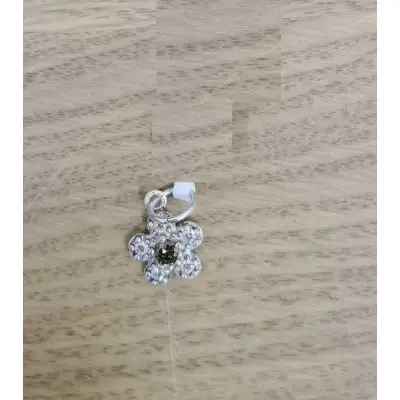 Pandantiv din Argint 925, Jolie Silver, Model Floare Cu Pietre, 0.9 g, 1 x 1 cm, Verde inchis