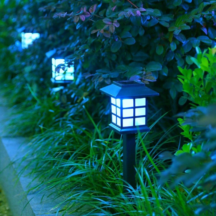 Lampa solara Led pentru gradina, Tip felinar, , Albastru