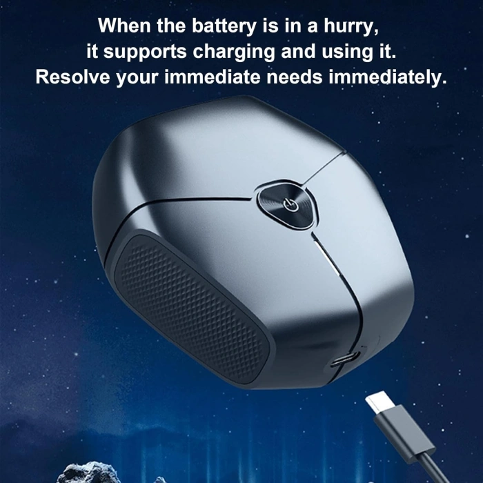 Aparat de Ras Portabil, , 8W, Autonomie 60 min, Incarcare Cablu Type C Inclus, Periuta de Curatare, Husa, Reincarcabil, 7.3x7.5x3.3 cm, Negru