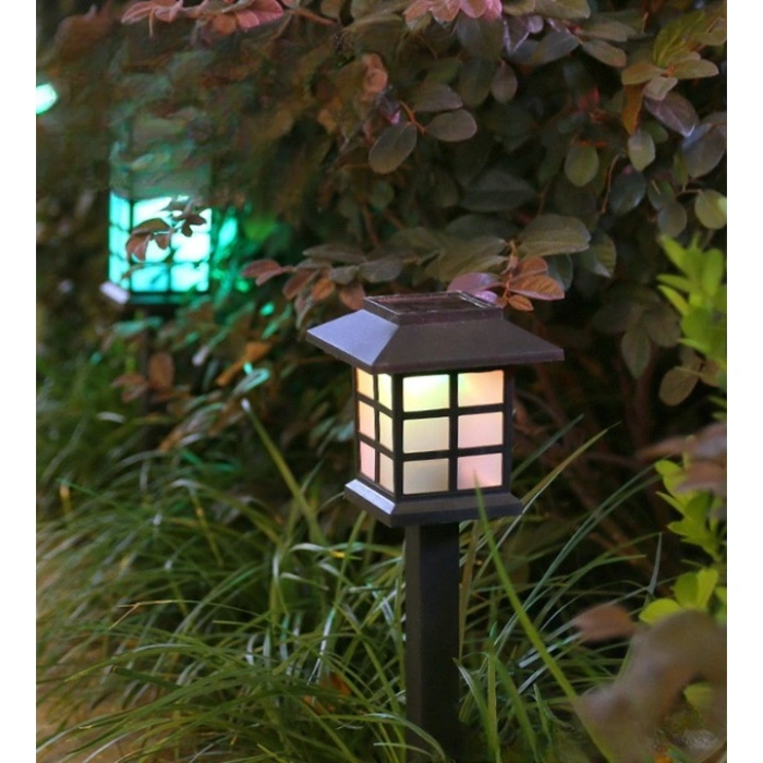 Set 2 Lampa solara Led pentru gradina, Tip felinar, , Alb cald