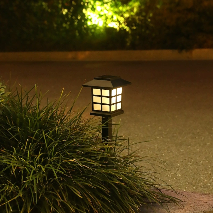 Set 2 Lampa solara Led pentru gradina, Tip felinar, , Alb cald
