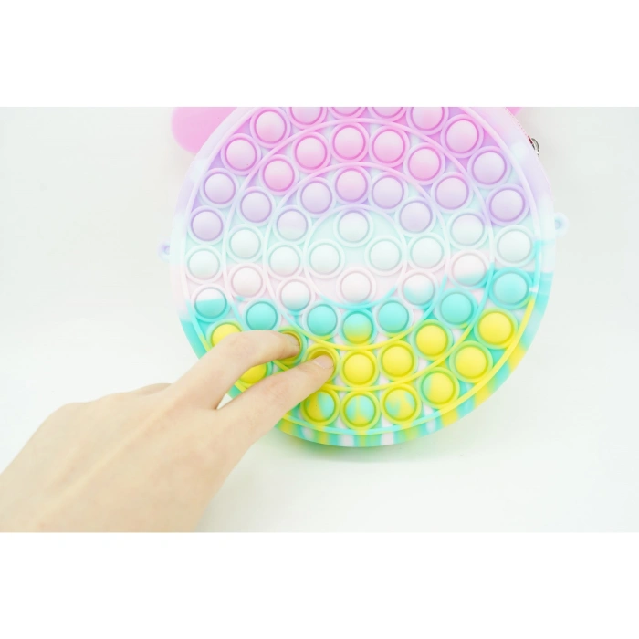 Jucarie antistres din silicon , Pop it Now and Flip It ,Geanta ,Multicolor