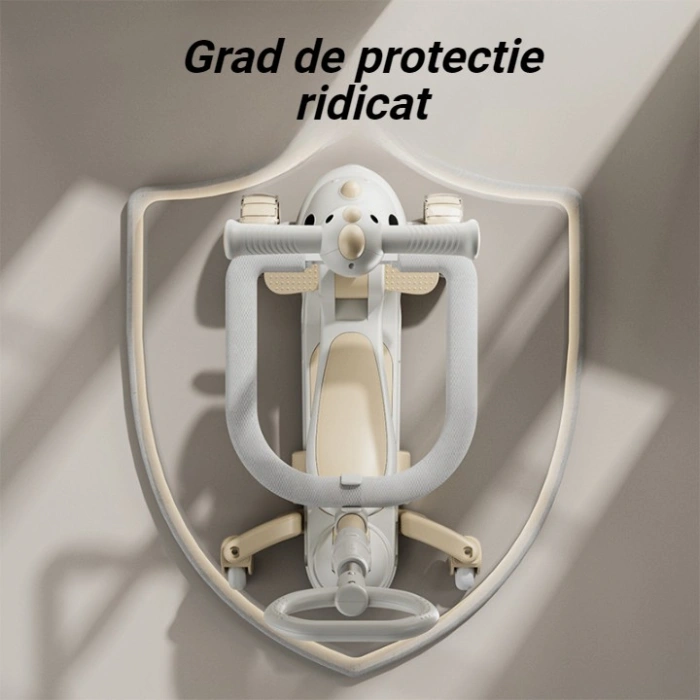 Trotineta Multifunctionala 6 in 1, , Pentru Copii De La 10 Luni Pana La 12 Ani, Cu Maner De Impingere, Reglabil 360, Pliere Usoara, Reglarea Inaltimii, Model Dinozaur, Alb/Bej