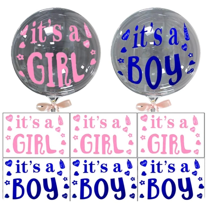Sticker Autocolant, , Tematica Gender Reveal, Model Scris It's a Girl, 19.5x27.5 cm, Roz