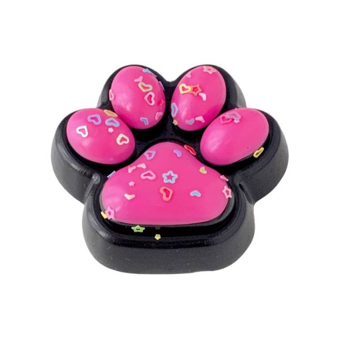 Jucarie Antistres Squishy, , cu Revenire Lenta, Squeeze Pinch Family, Model Labuta de Pisica, 6.8x6.2 cm, 55g, Ambalaj Transparent, Roz Inchis