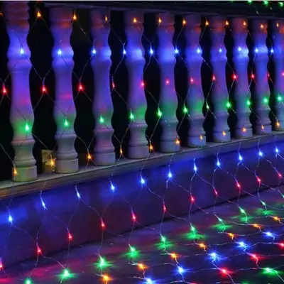 Instalatie de Craciun, ®, Tip Plasa, 2 x 2 m, 160 LED-uri, Interconectabila, Multicolor