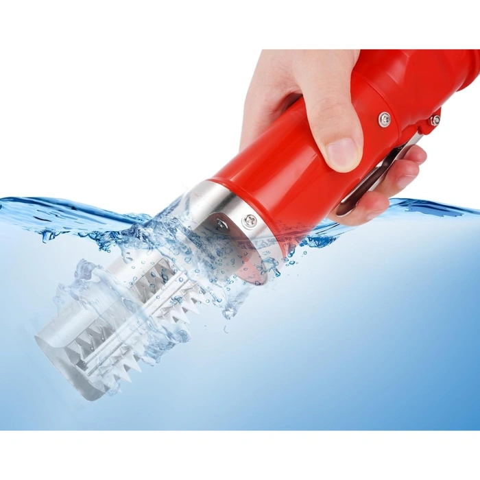 Dispozitiv Electric de Curatare Solzi Peste, , din Otel Inoxidabil, 28 x 5 cm, Rosu