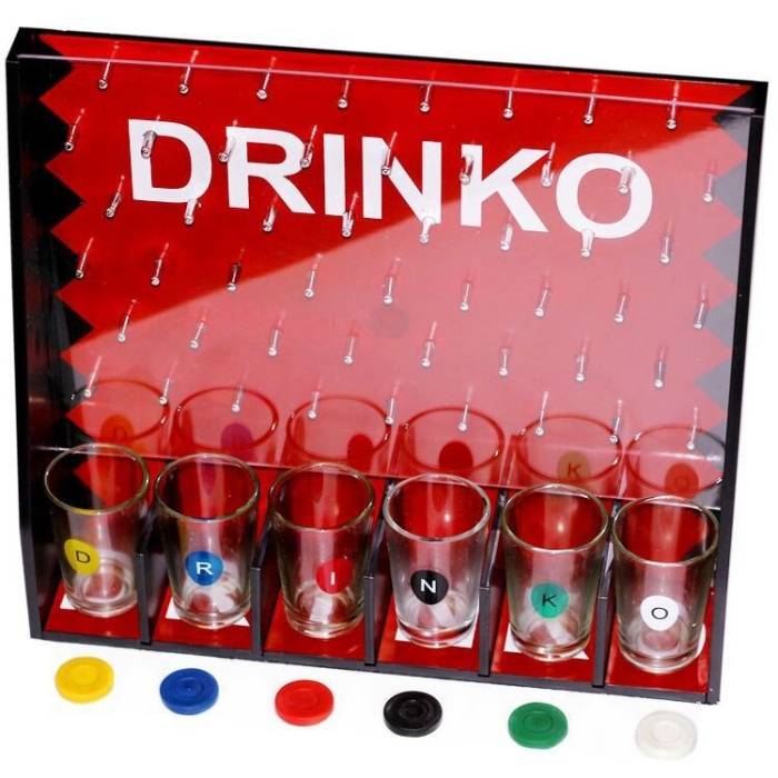 Joc de Baut Gravitational , pentru Petreceri, Interactiv, pana la 6 Jucatori, Pahare de Shot Incluse, 25.5 x 6.7 x 27.5 cm, Rosu